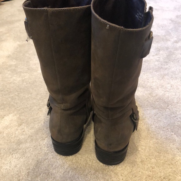 Cole Haan Suede Motorcycle Boots In Gunmetal - Picture 5 of 7